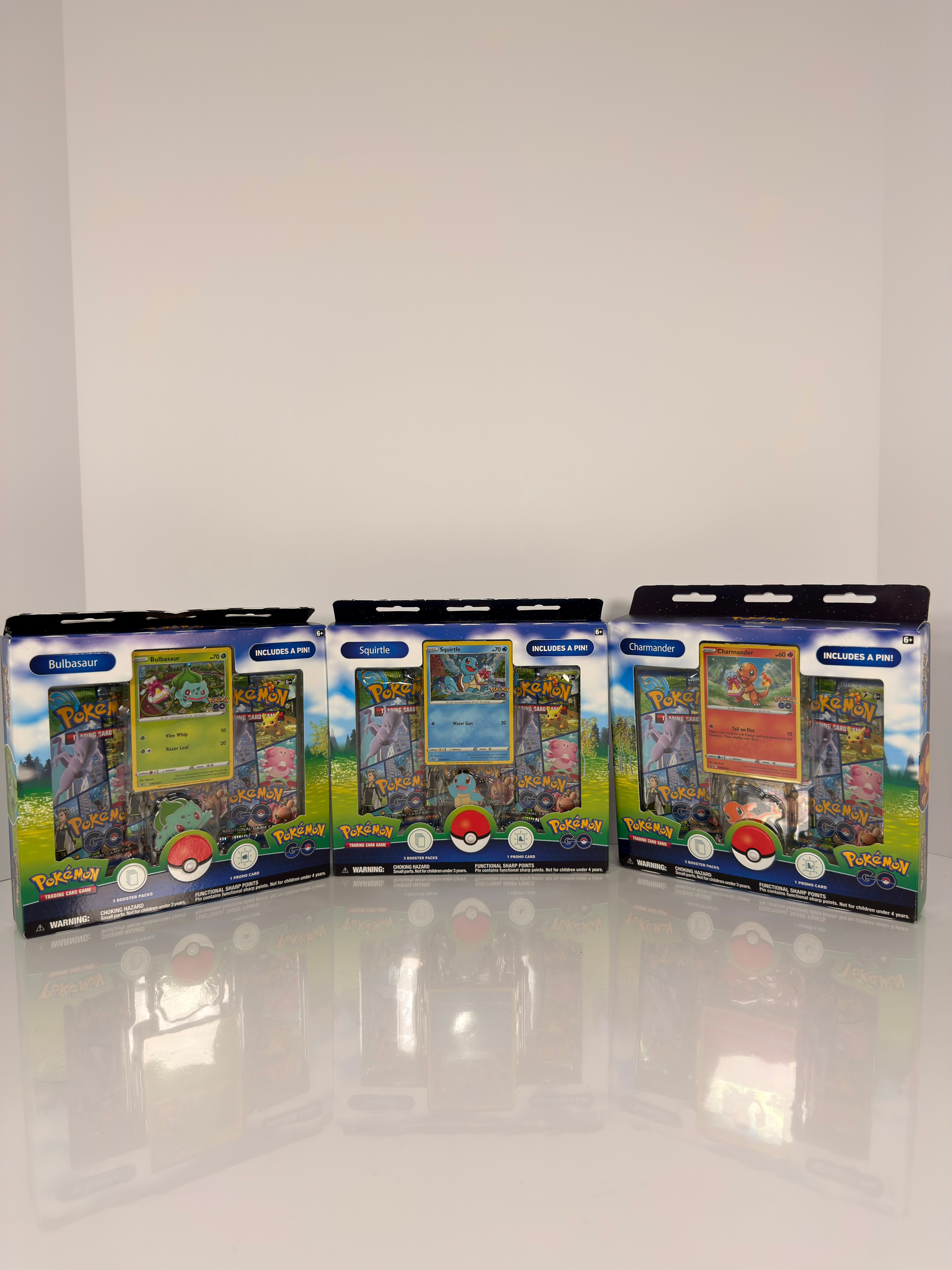 Pokemon TCG: Pokemon GO Pin Collection - Charmander / Bulbasaur / Squirtle - Boxes