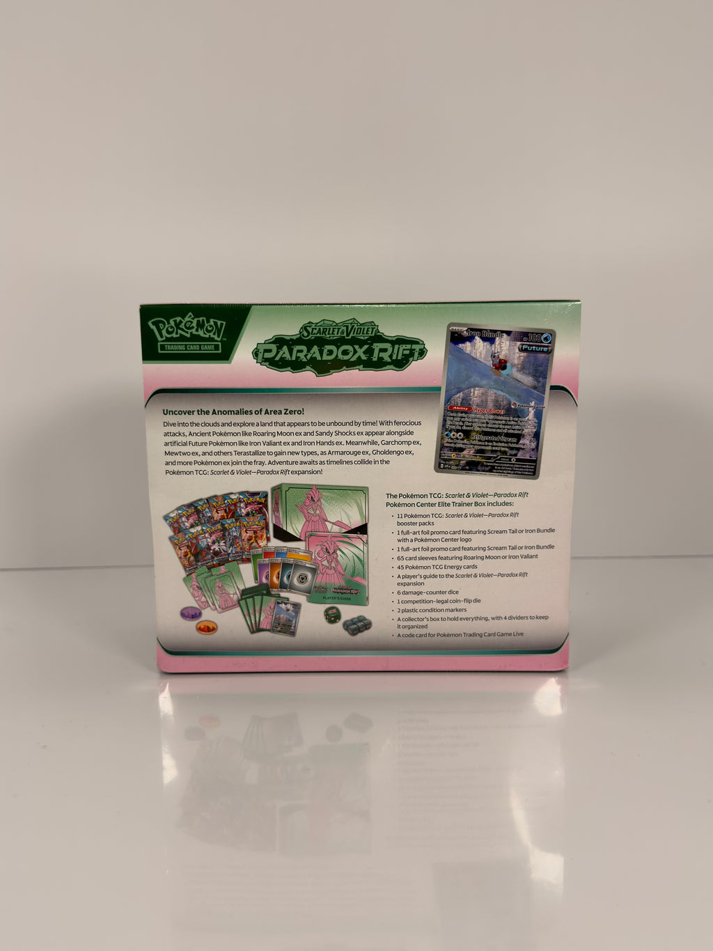 Pokemon TCG: Scarlet & Violet-Paradox Rift Pokemon Center Elite Trainer Box (Roaring Moon) and (Iron Valiant) Set of 2