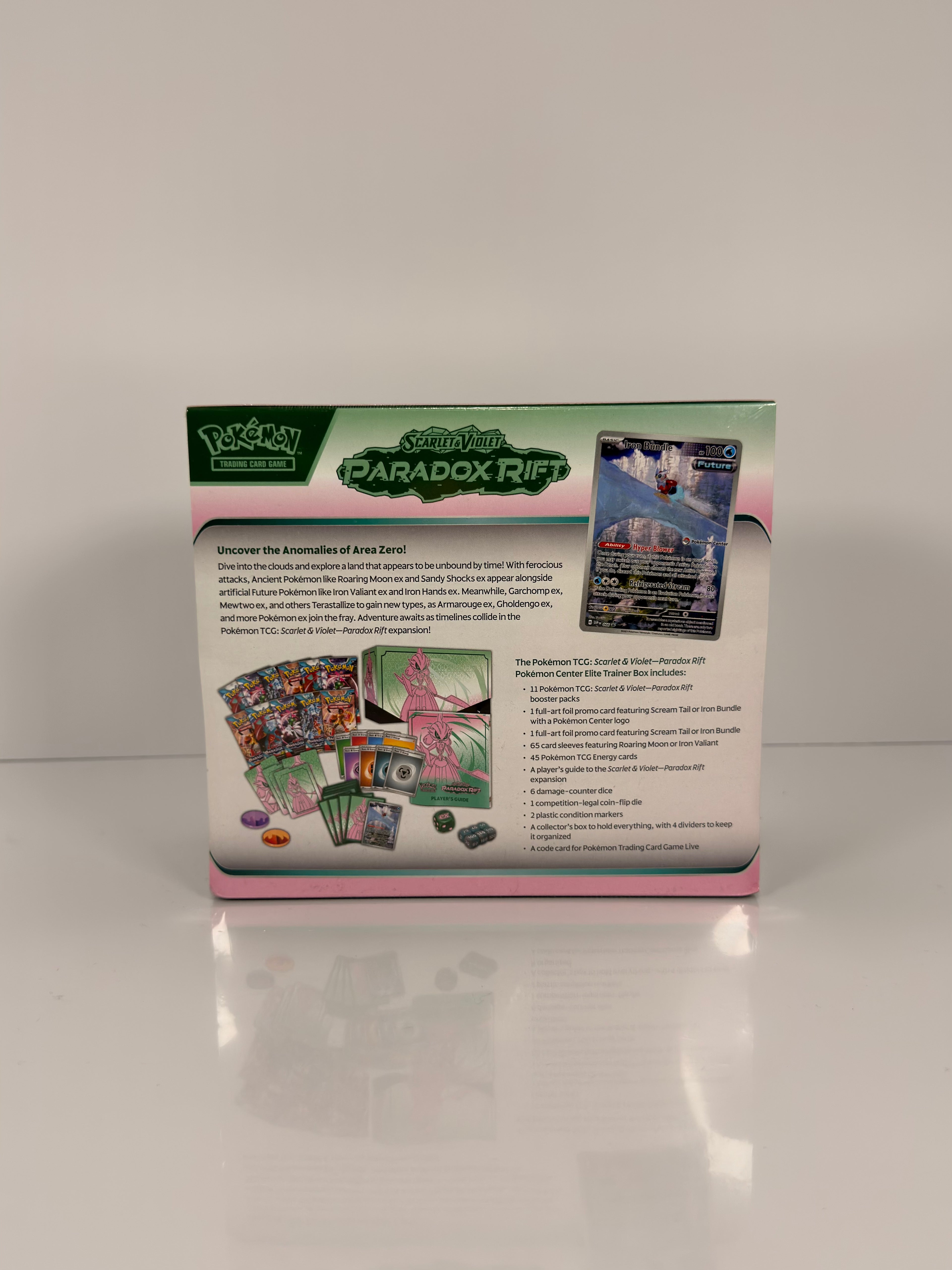 Pokemon TCG: Scarlet & Violet-Paradox Rift Pokemon Center Elite Trainer Box (Roaring Moon) and (Iron Valiant) Set of 2