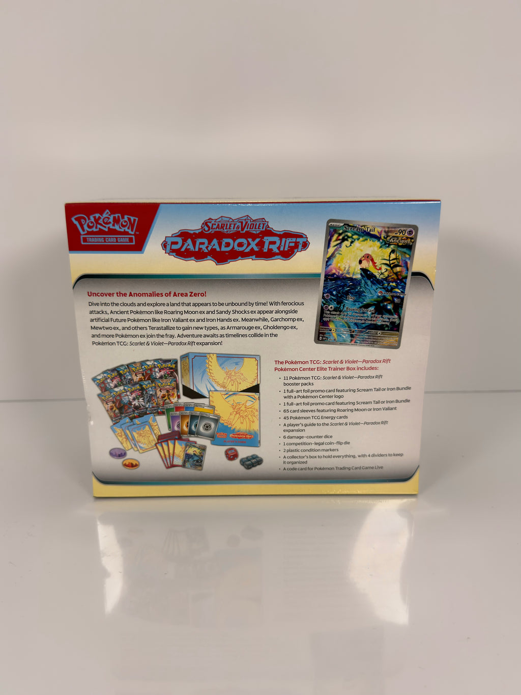 Pokemon TCG: Scarlet & Violet-Paradox Rift Pokemon Center Elite Trainer Box (Roaring Moon) and (Iron Valiant) Set of 2